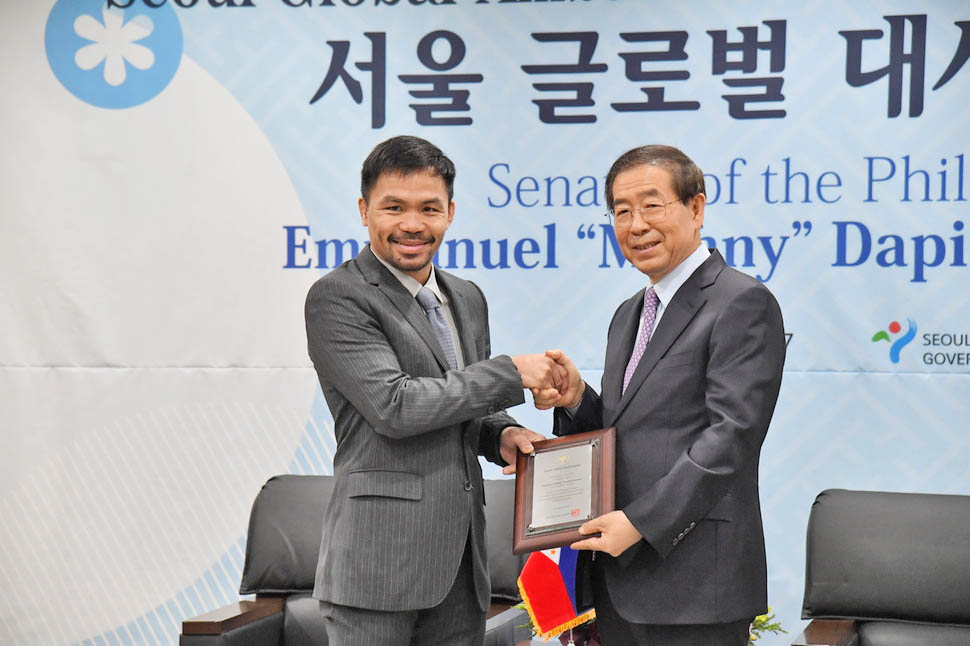 Boxing legend Manny Pacquiao has become Seoul Global Ambassador
