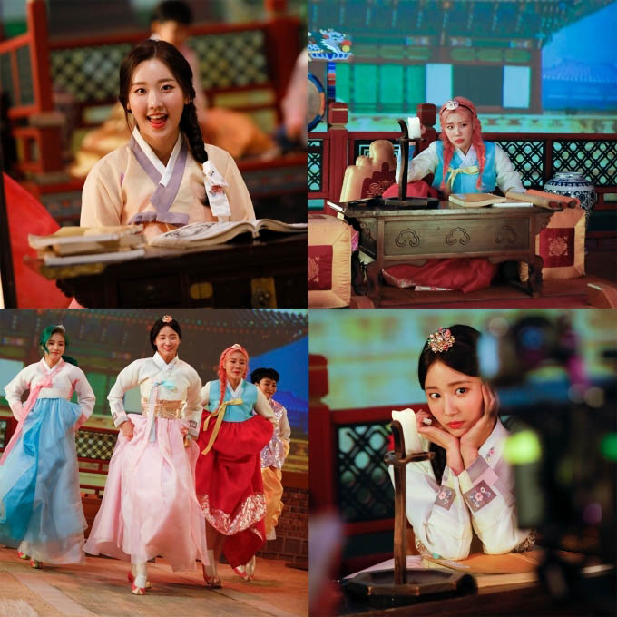 Momoland wearing hanbok in 'BAAM' MV teaser