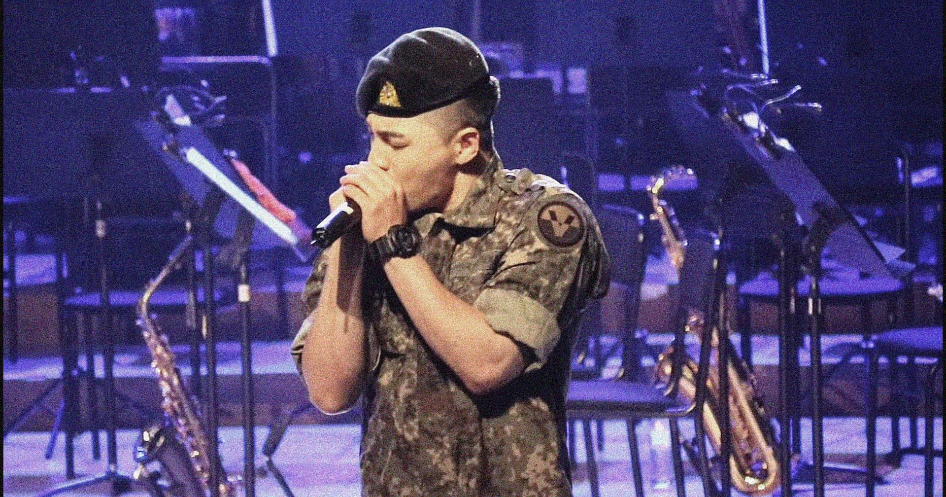 Big Bang's Taeyang has awesome performance at a military concert