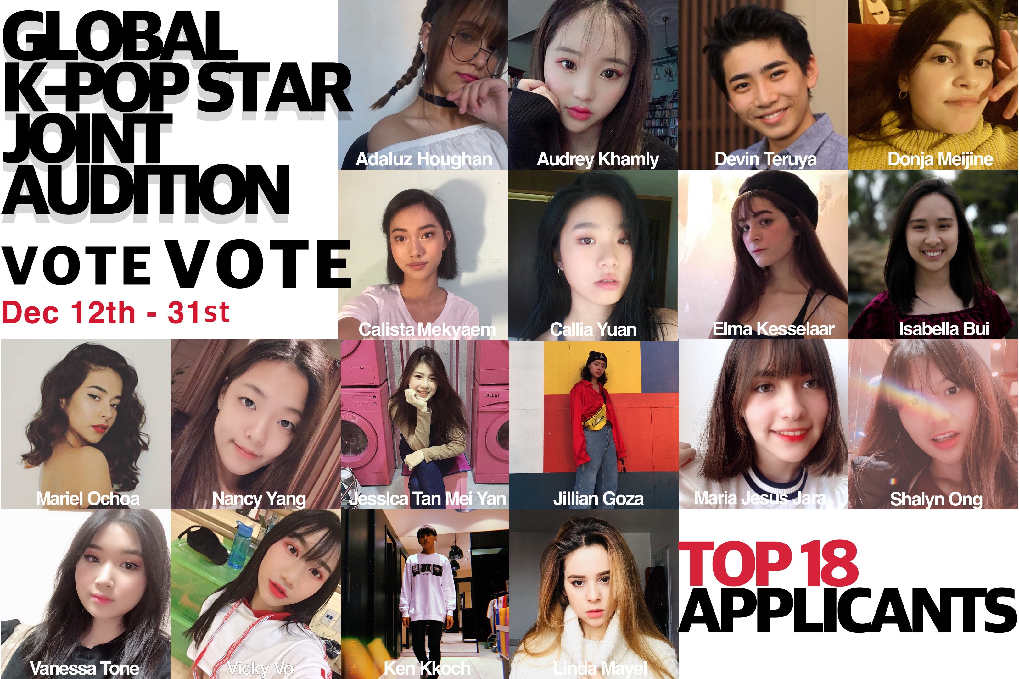 Global KPOP Star joint Audition fan vote has begun