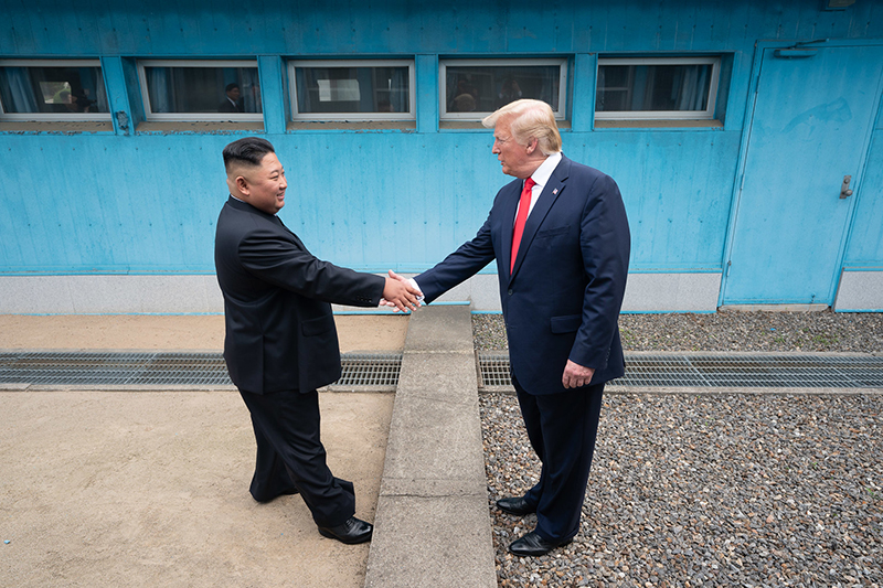 Trump, Kim and Moon have historic meeting at DMZ