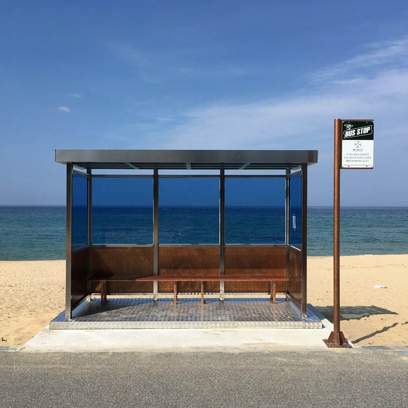 Jumunjin Beach Bus Stop - How to go BTS “You Never Walk Alone” album cover location