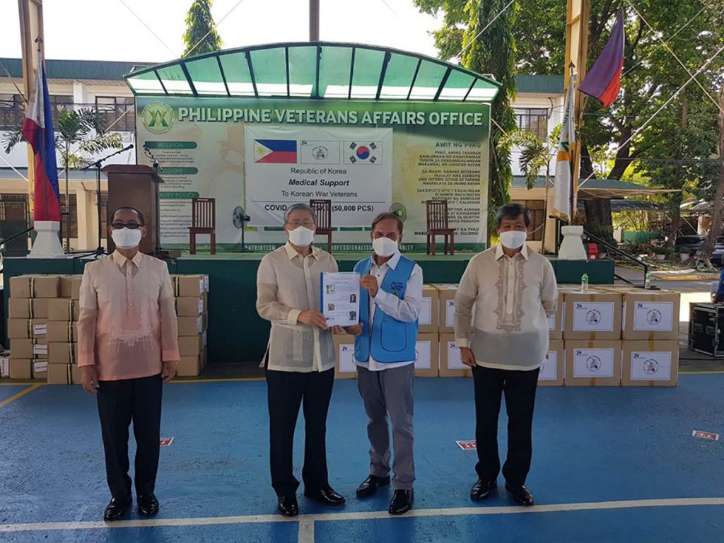 Embassy of the Republic of Korea to the Philippines donates 50K Masks to Korean War Veterans